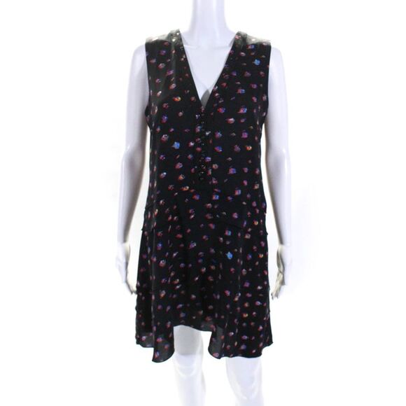 Proenza Schouler Dresses & Skirts - Proenza Schouler Womens Spotted V Neck Sleeveless Shift Dress Red Black Size 8